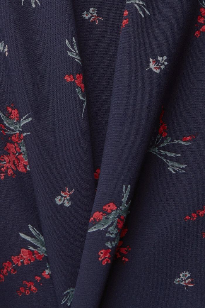 Bluse med blomstermønster, LENZING™ ECOVERO™, NAVY, detail image number 4