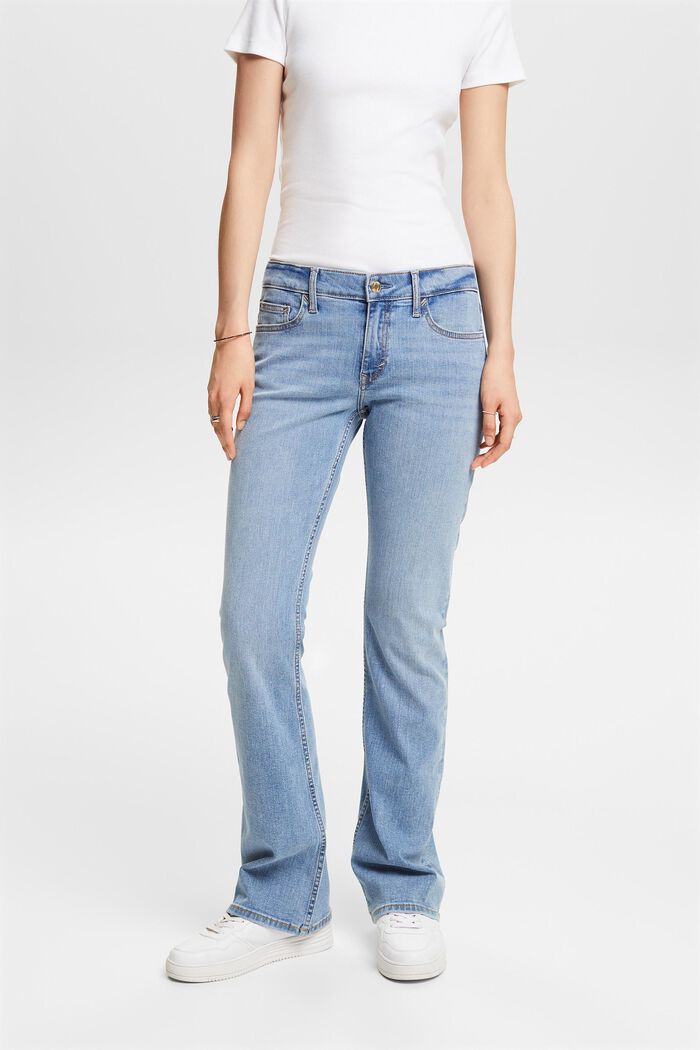 Bootcut-jeans med mellemhøj talje, BLUE LIGHT WASHED, detail image number 0