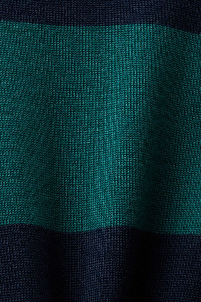 Sømløs pullover i uld med striber, DARK BLUE, detail image number 6
