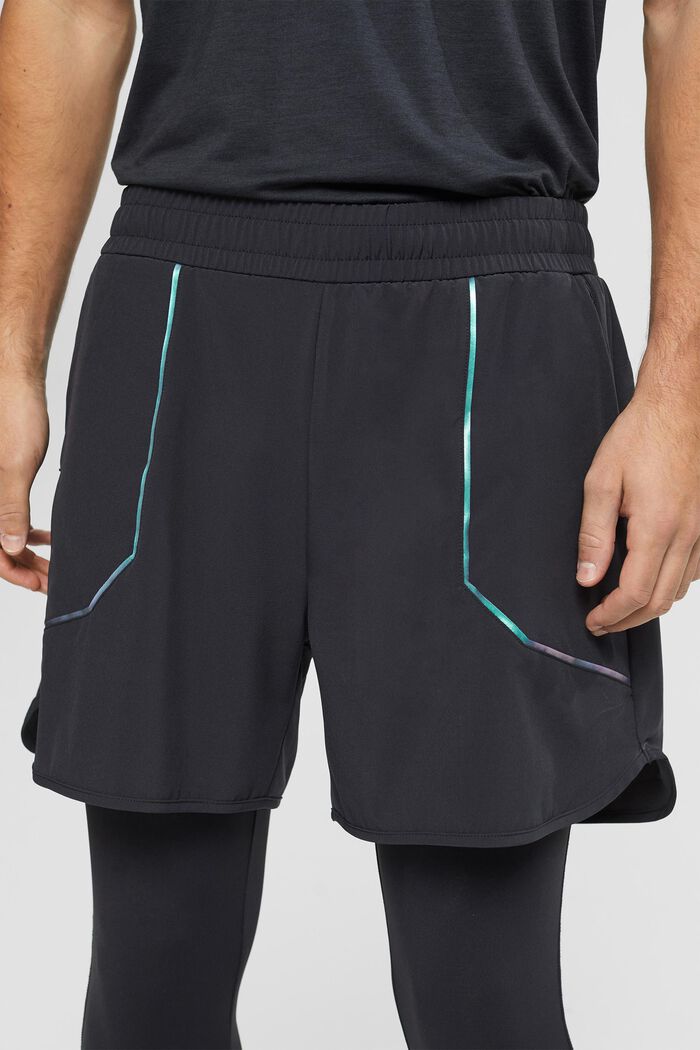 2-i-1 shorts med leggings, E-DRY, BLACK, detail image number 2