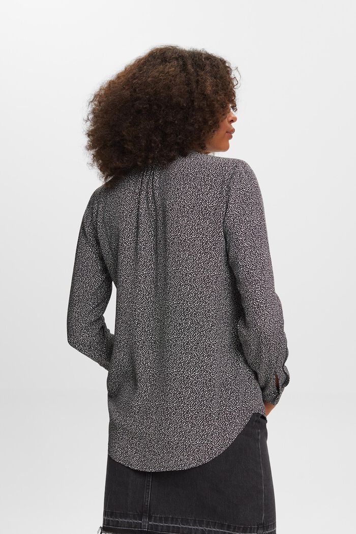 Bluse med mønster, LENZING™ ECOVERO™, BLACK, detail image number 3