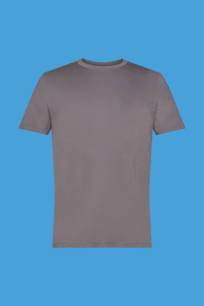 Jersey-T-shirt med rund hals, DARK GREY, detail image number 6