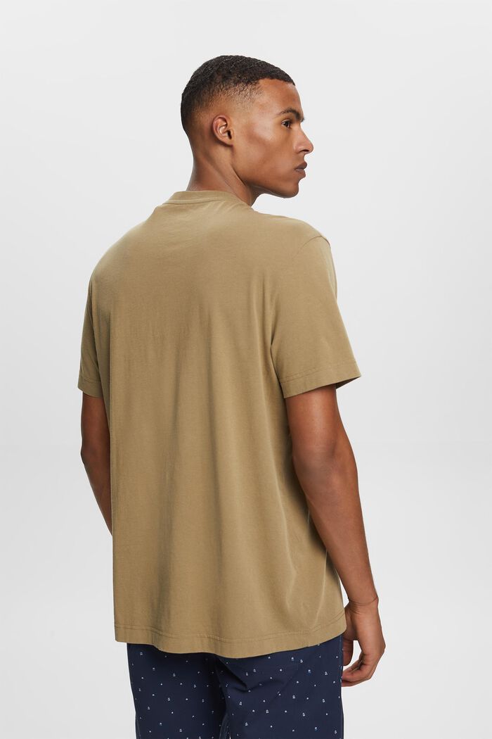 Henley-T-shirt, 100 % bomuld, KHAKI GREEN, detail image number 3