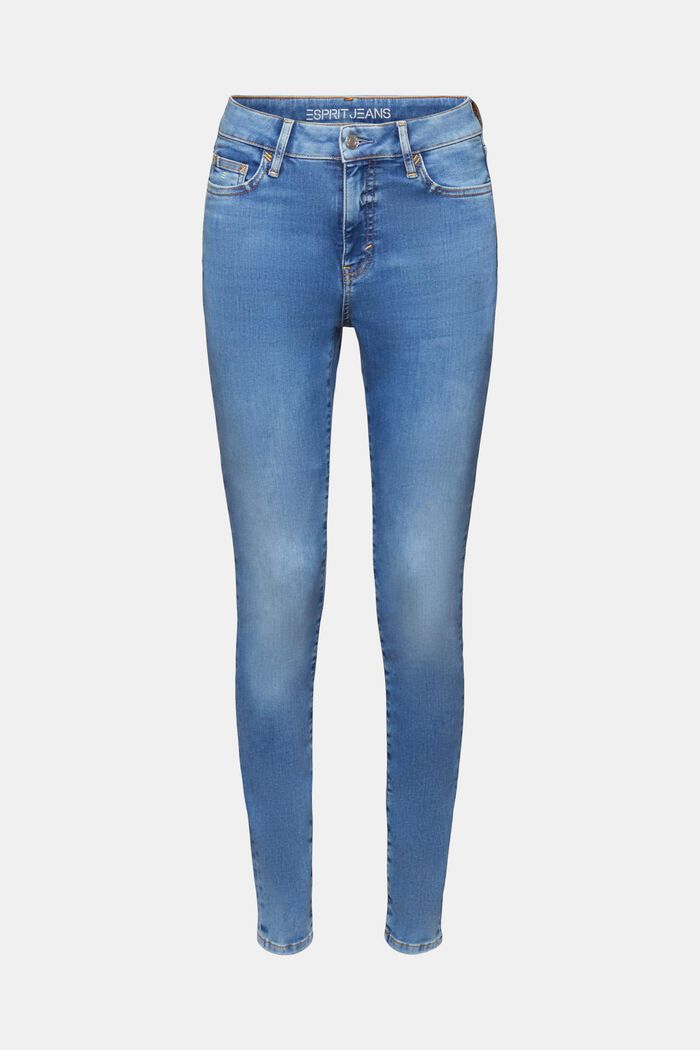 Skinny jeans med høj talje, BLUE LIGHT WASHED, detail image number 6
