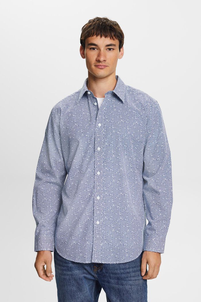 Mønstret skjorte, 100 % bomuld, WHITE, detail image number 1