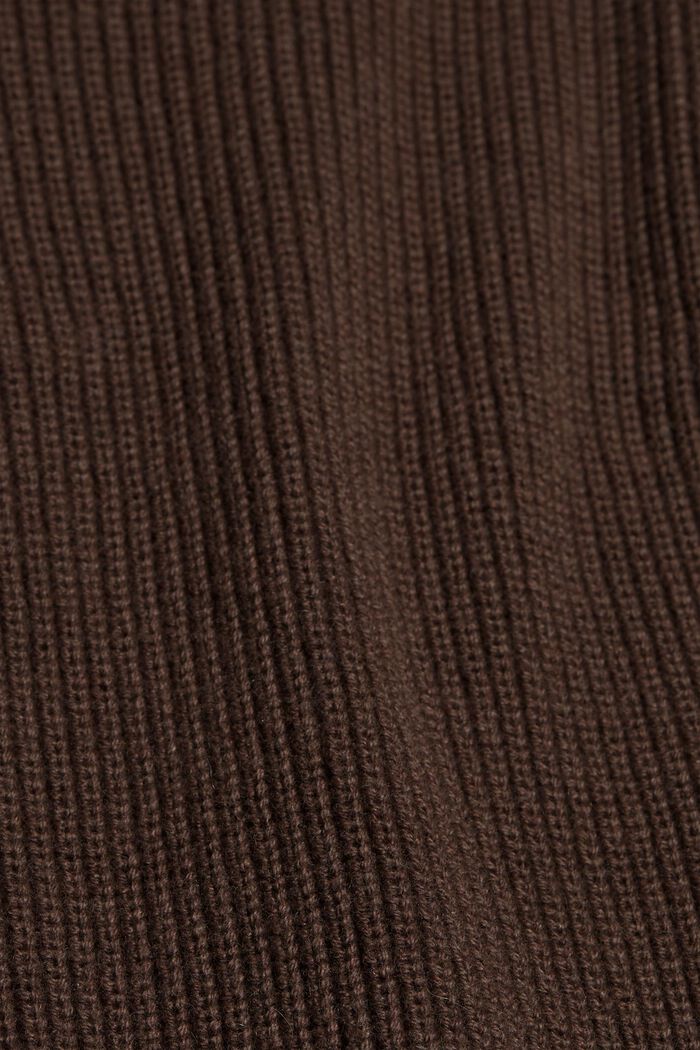 Med uld/kashmir: cardigan uden lukning, DARK BROWN, detail image number 4
