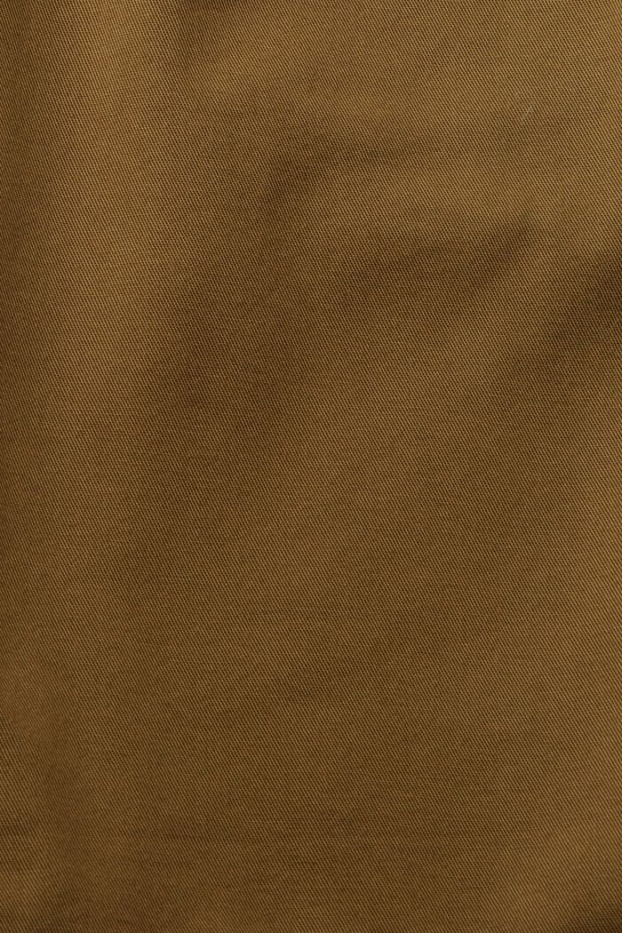 Højtaljede shorts i 100% pimabomuld, KHAKI GREEN, detail image number 1