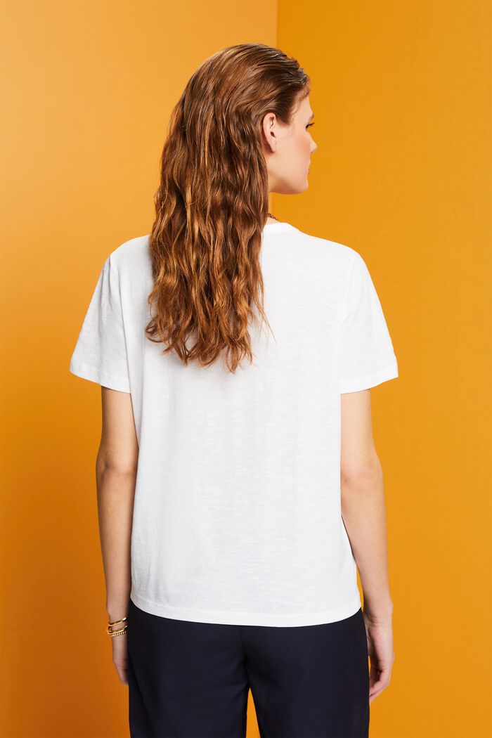 T-Shirt aus Jersey, 100% Baumwolle, WHITE, detail image number 3