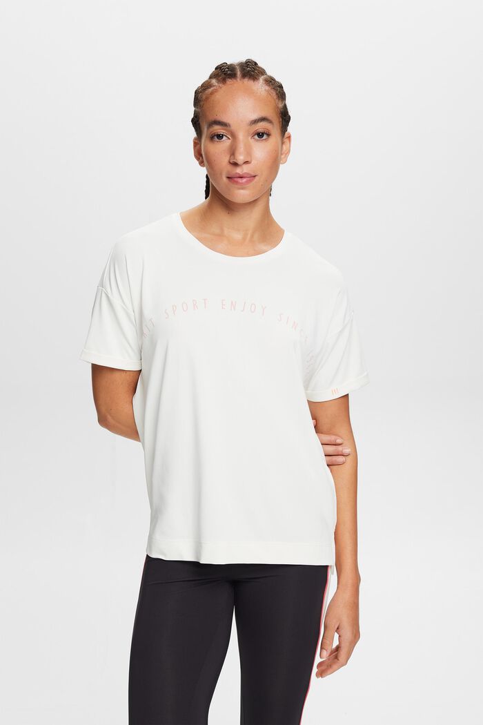 Active-T-shirt med print, OFF WHITE, detail image number 1