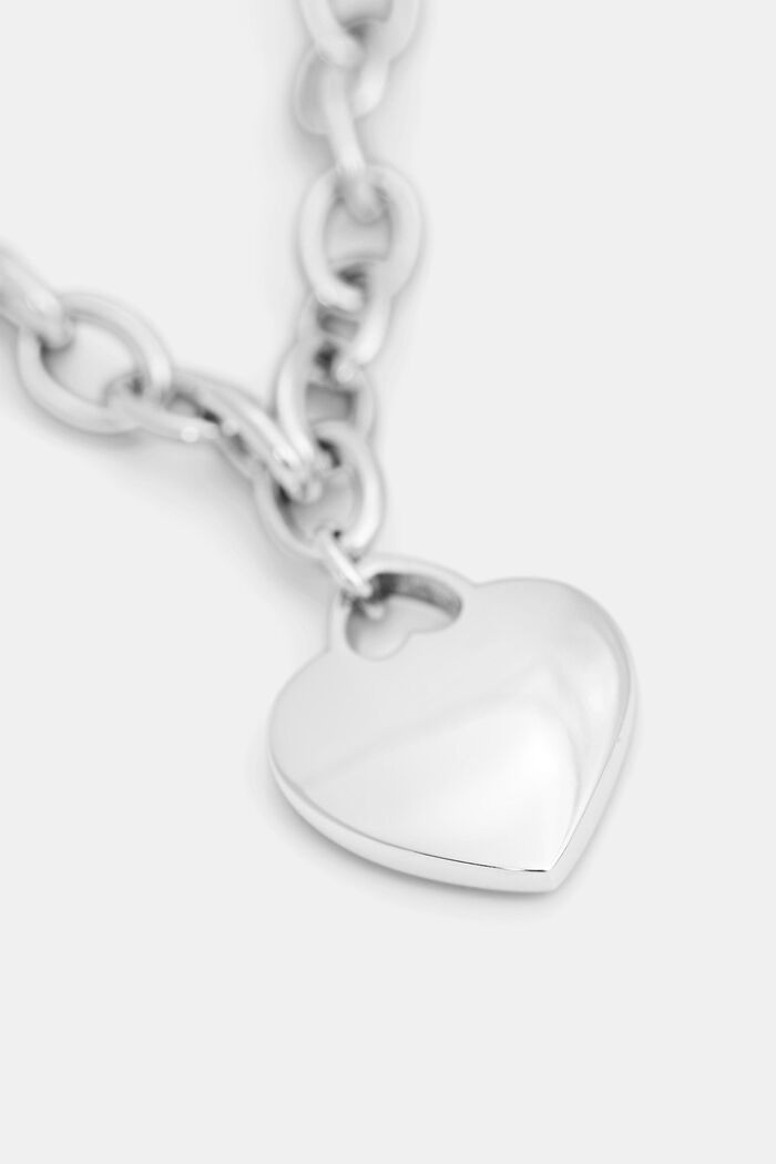 Armbånd med hjertevedhæng, rustfrit stål, SILVER, detail image number 1