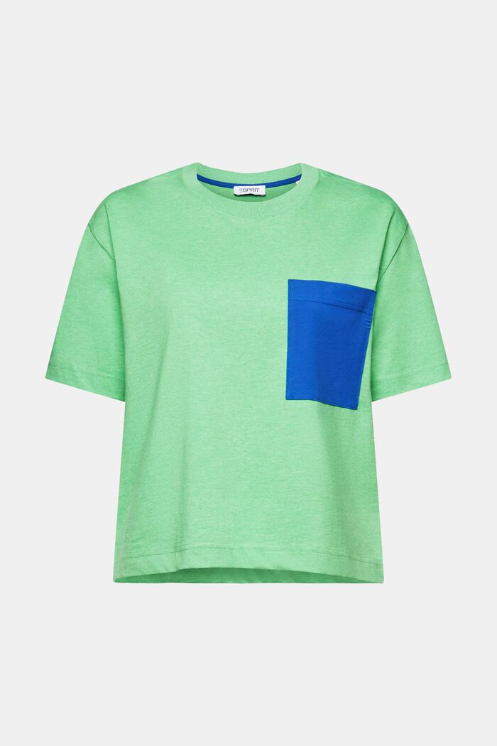 Melange-T-shirt med rund hals, CITRUS GREEN, detail image number 6
