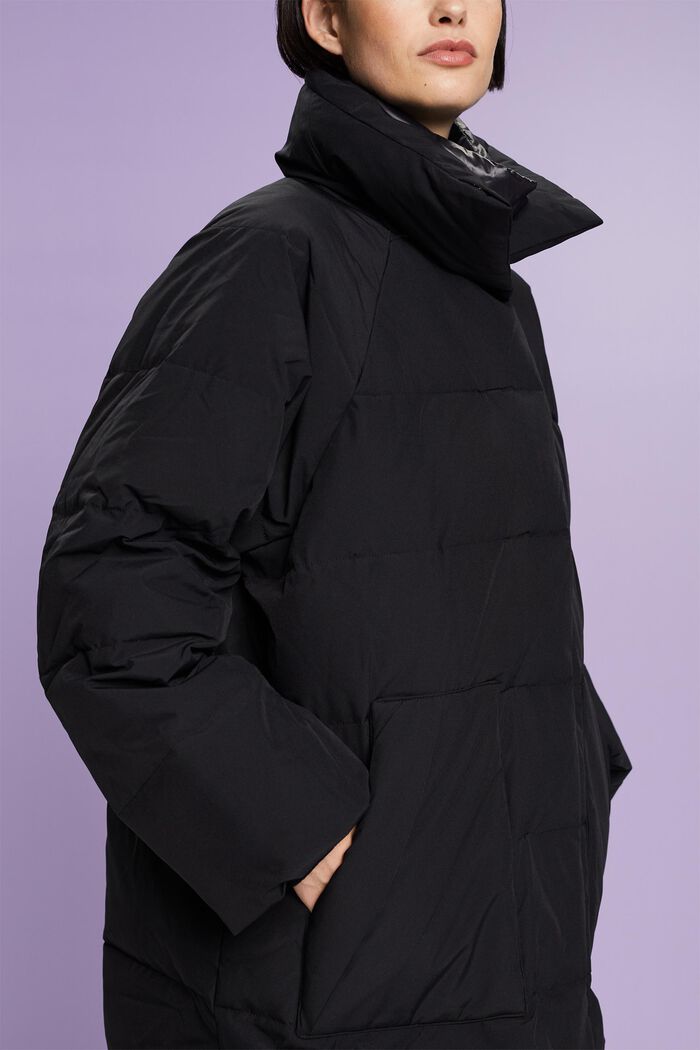 Pufferfrakke med dun, BLACK, detail image number 1