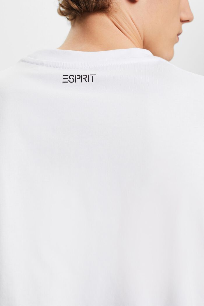 T-shirt med logo og blomsterprint, WHITE, detail image number 4