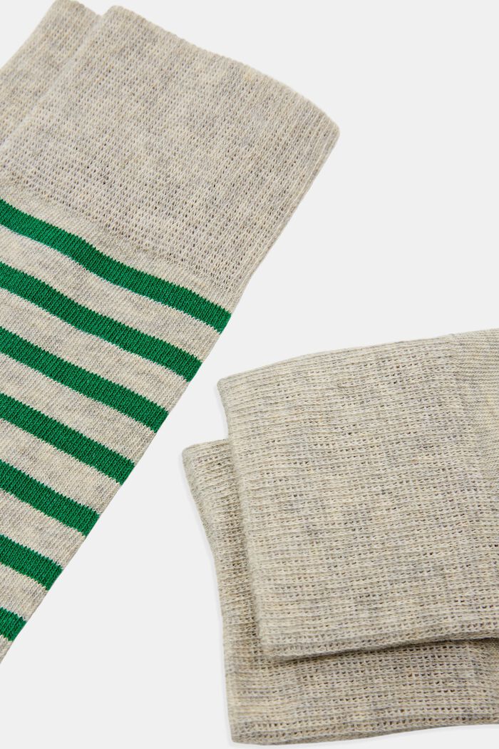 Pakke med 2 par sokker, økologisk bomuld, STORM GREY, detail image number 1