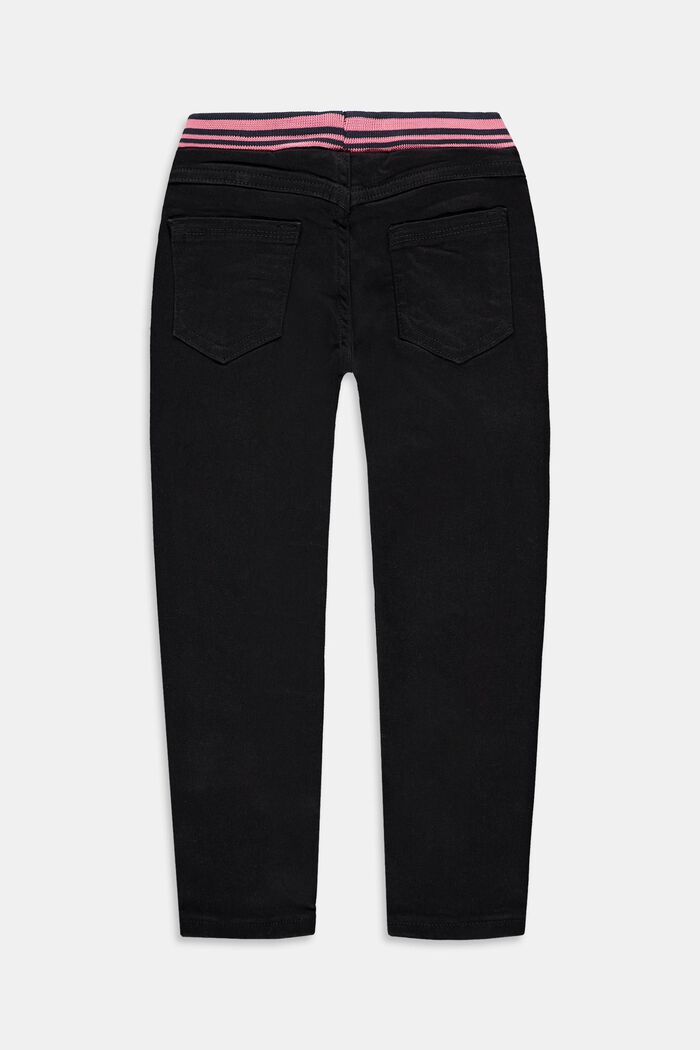 Jeans med elastisk linning, BLACK MEDIUM WASHED, detail image number 1