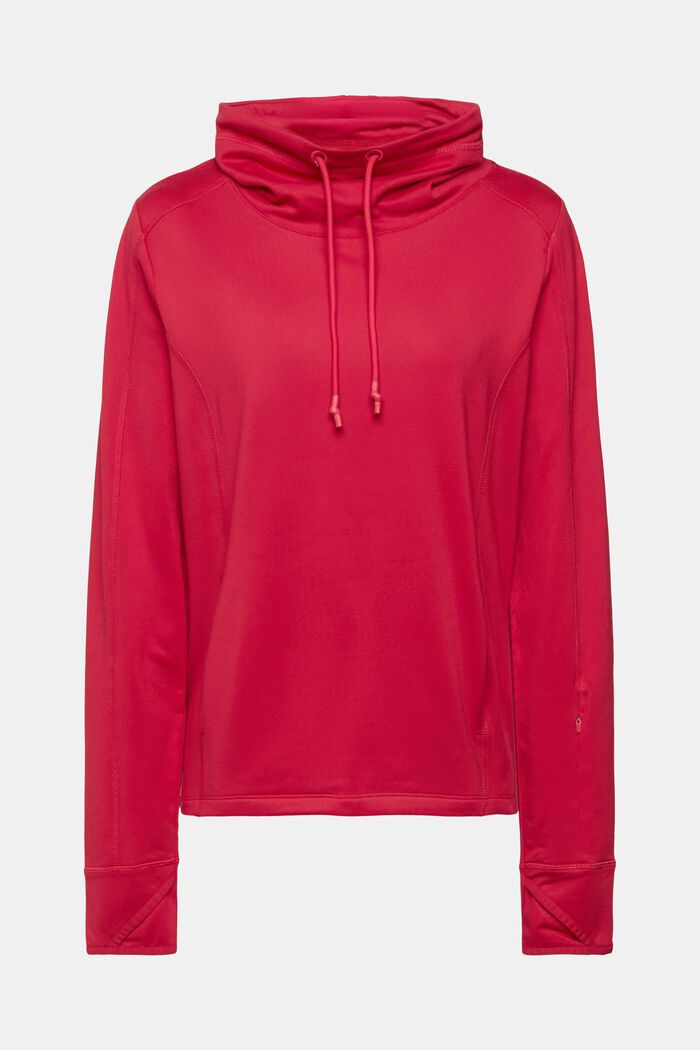 Sweatshirt med løbegang og bindebånd i halsen, CHERRY RED, detail image number 2