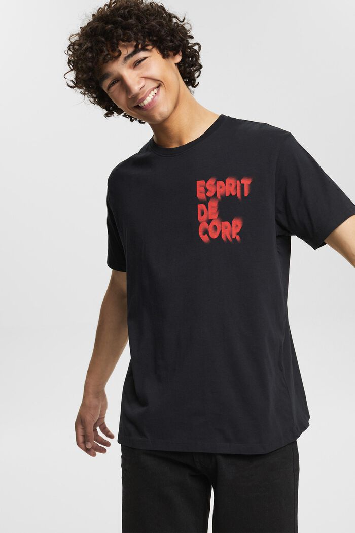 Jersey-T-shirt med print, BLACK, detail image number 4