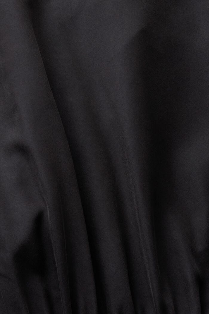 Vasket midi-faldskærmskjole i vasket silke, BLACK, detail image number 4