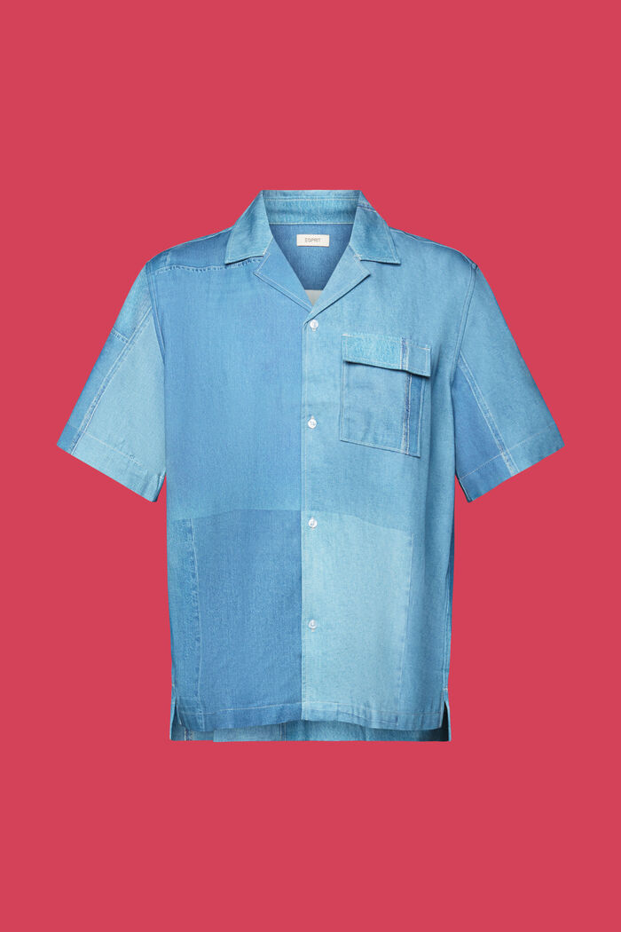 Shirt med allover-print i denim, BLUE MEDIUM WASHED, detail image number 7