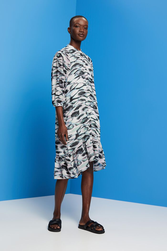 Genanvendte materialer: Midi-kjole af chiffon, EMERALD GREEN, detail image number 4