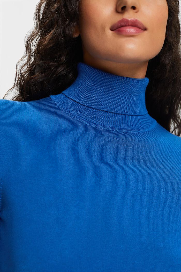 Langærmet sweater med rullekrave, BRIGHT BLUE, detail image number 2