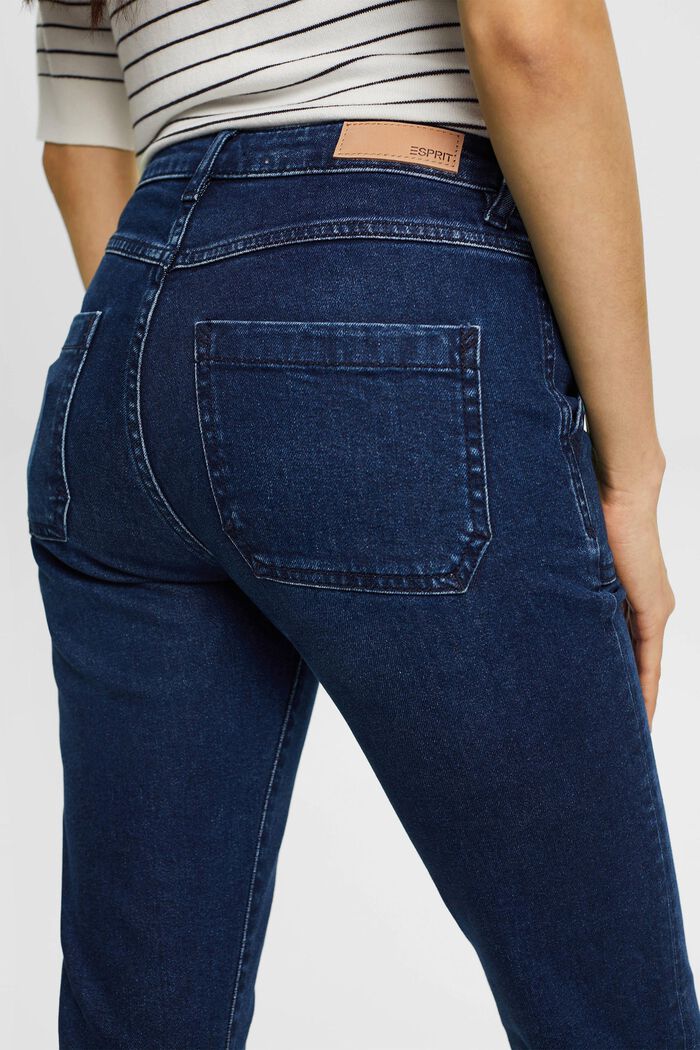 Slim fit-jeans med mellemhøj talje, BLUE DARK WASHED, detail image number 4