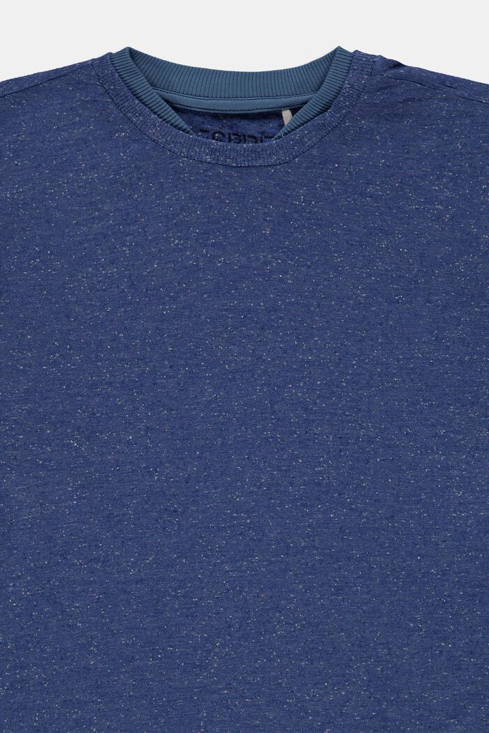 T-shirt med dobbelt krave af bomuld, BLUE, detail image number 2