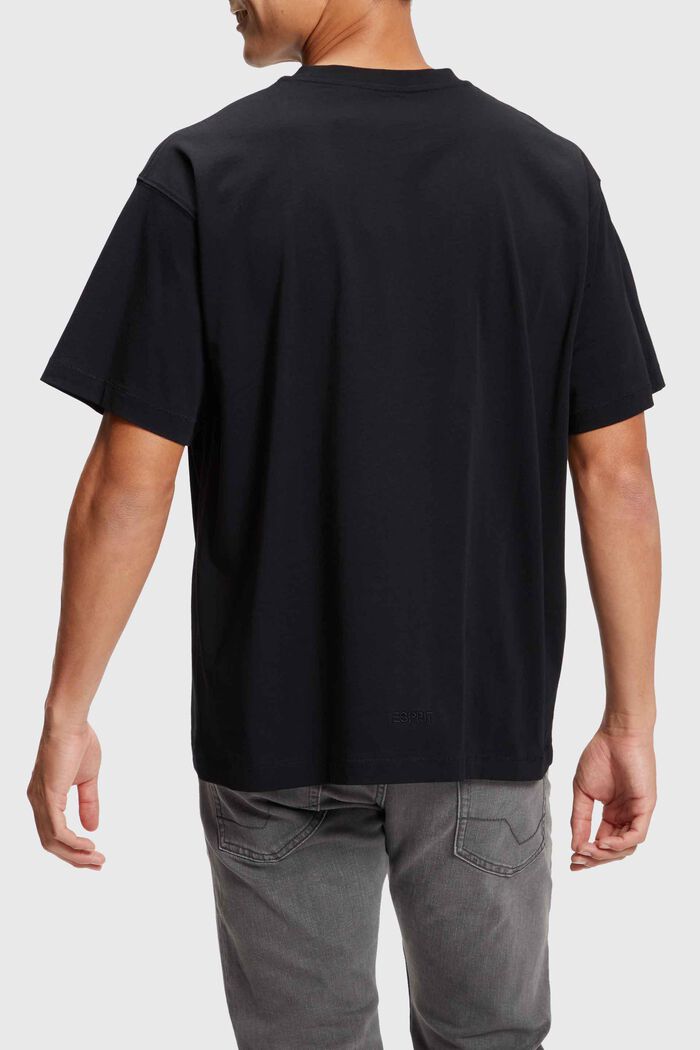 T-shirt med lagdelt landskabsprint, BLACK, detail image number 1