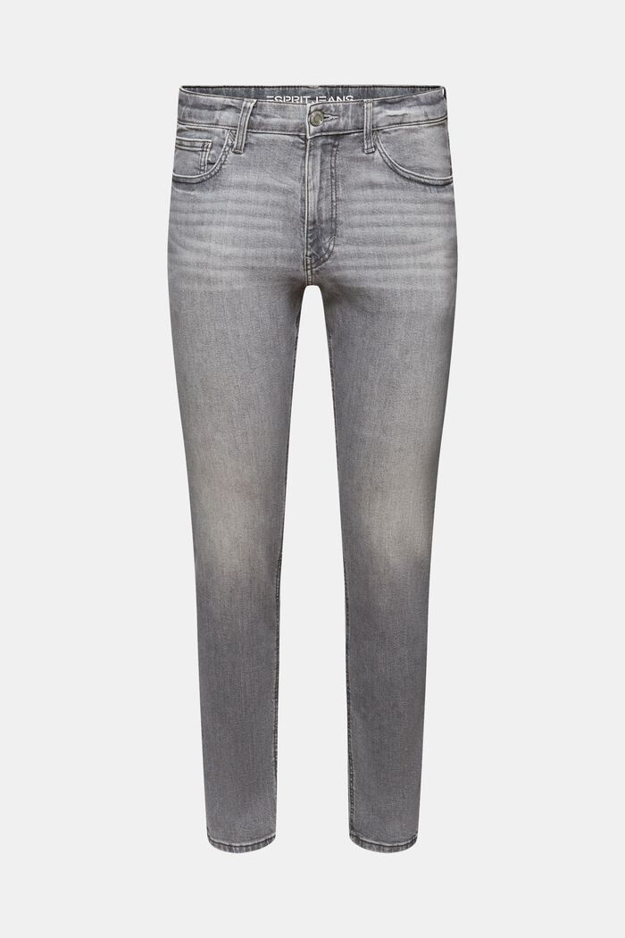 Slim tapered jeans med mellemhøj talje, GREY MEDIUM WASHED, detail image number 6