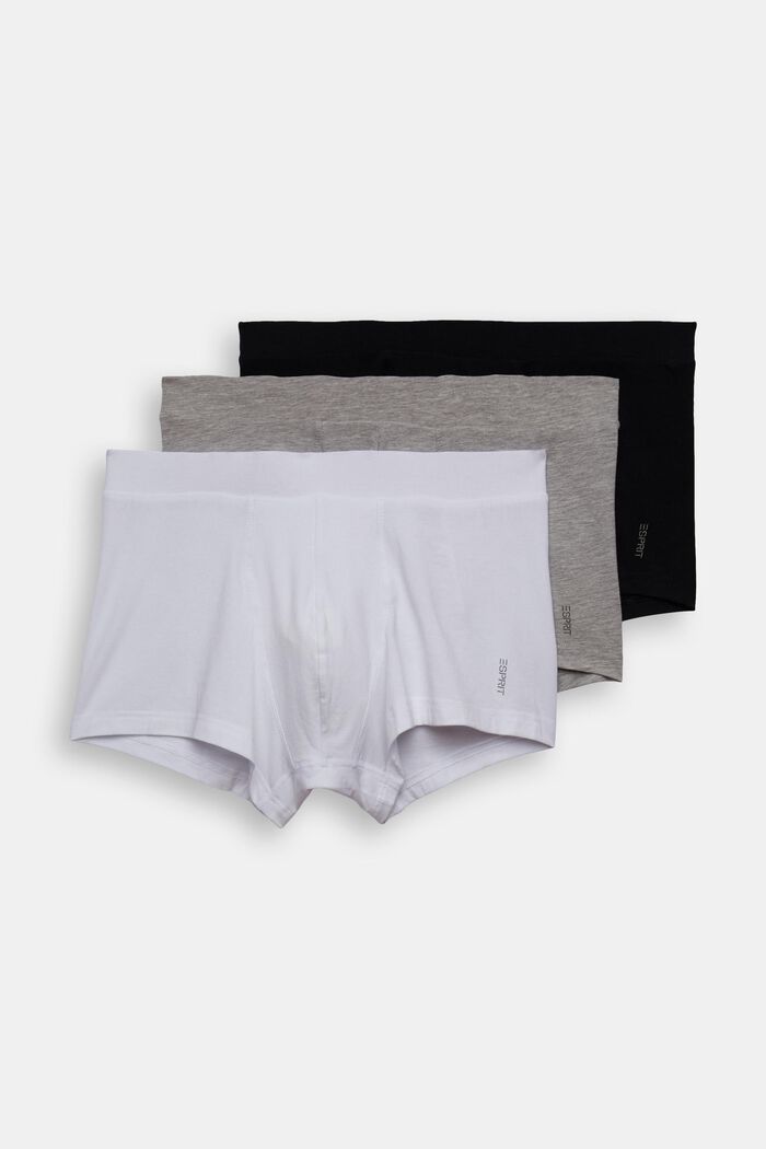 Multipakke med korte shorts i bomuldsmiks med stretch til mænd, WHITE, overview