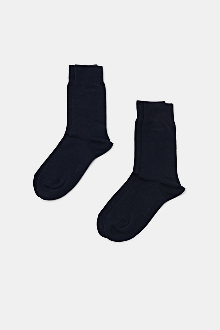 2-pak sokker, økologisk bomuld, MARINE, detail image number 0