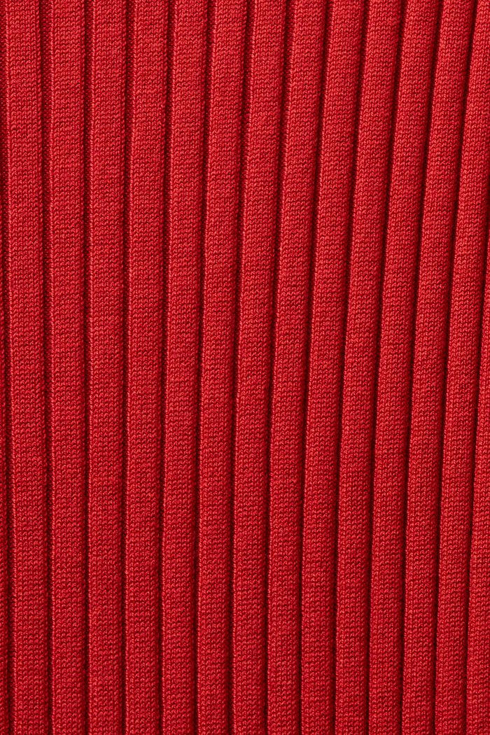 Maxi-kjole i ribstrik, DARK RED, detail image number 7