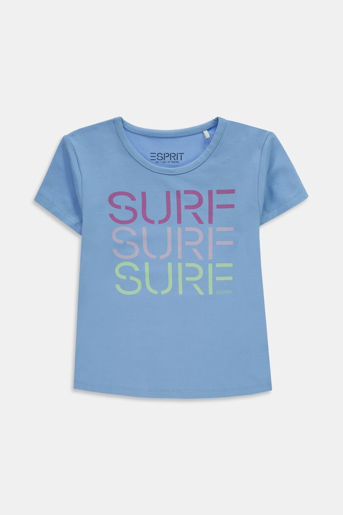 T-shirt af bomuld med surf-print, BRIGHT BLUE, detail image number 0
