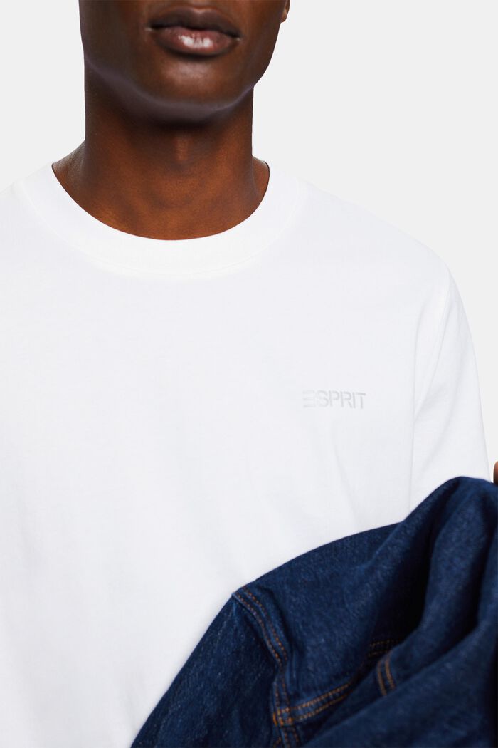 Unisex T-shirt med logo, WHITE, detail image number 4