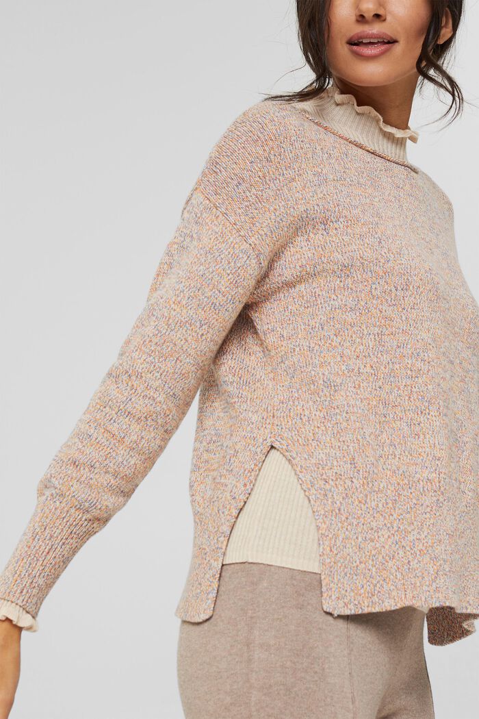 Pullover med rullekant, 100% bomuld, BLUSH, detail image number 2