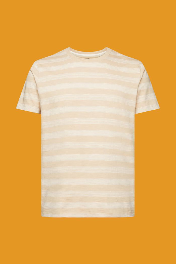 Stribet T-shirt, 100 % bomuld, SAND, detail image number 6