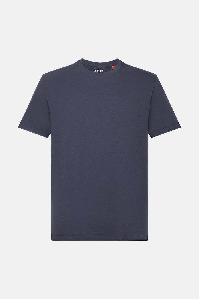 Jersey-T-shirt med rund hals, 100 % bomuld, PETROL BLUE, detail image number 6