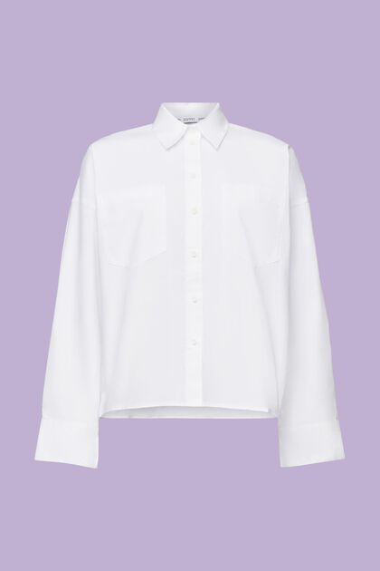 Button up-skjorte i bomuldspoplin