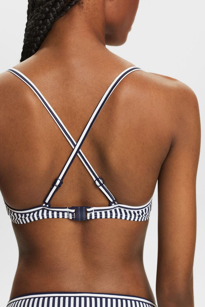 Stribet bøjle-bikinitop med polstring, NAVY, detail image number 1