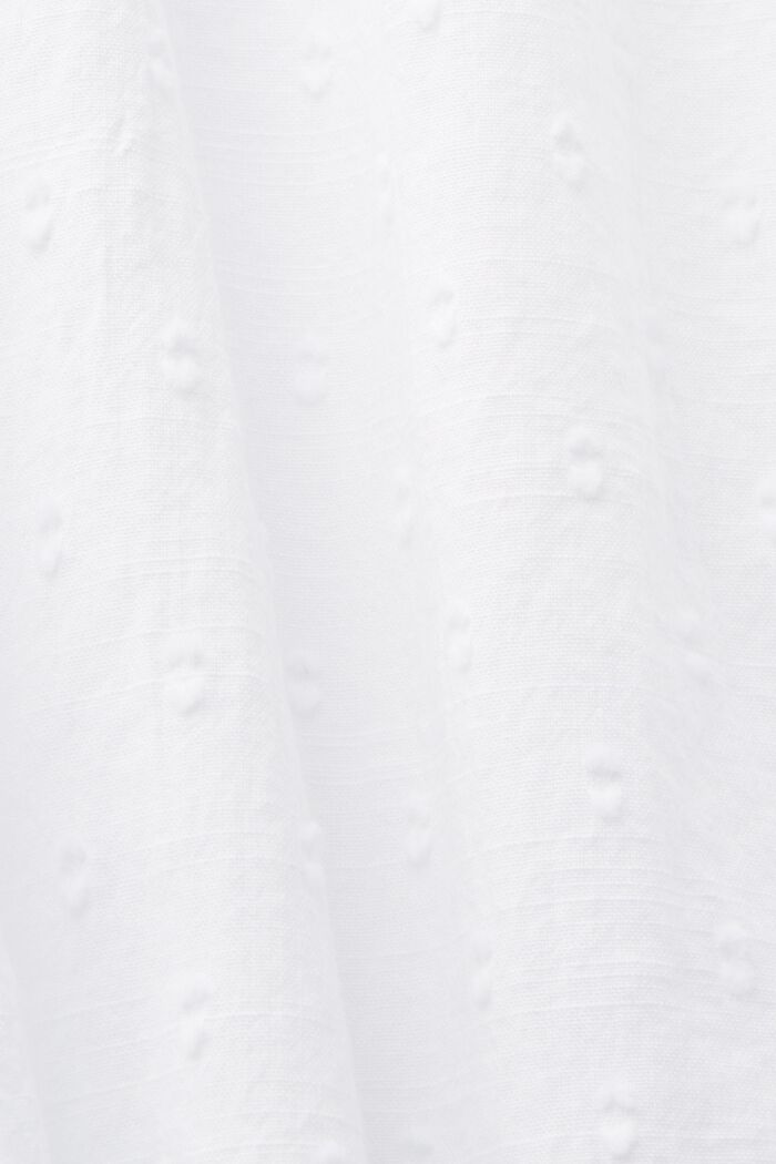 Ærmeløs bluse med polkaprikker, 100 % bomuld, WHITE, detail image number 5