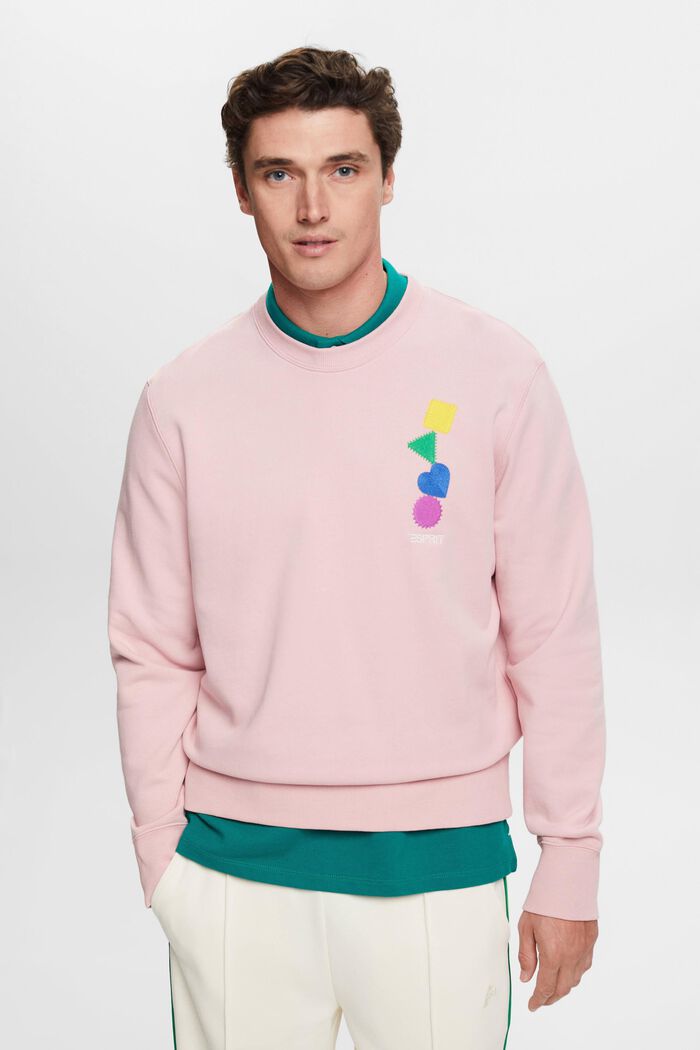 Sweatshirt med broderet logo, PINK, detail image number 0