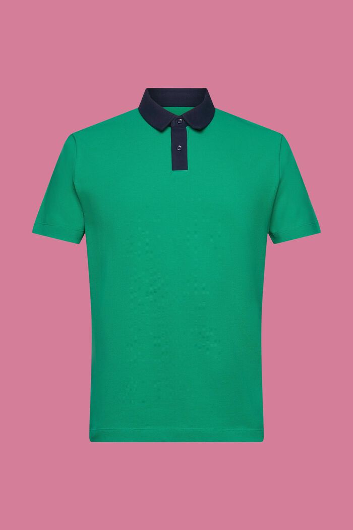 Poloshirt i bomuldspique, GREEN, detail image number 6