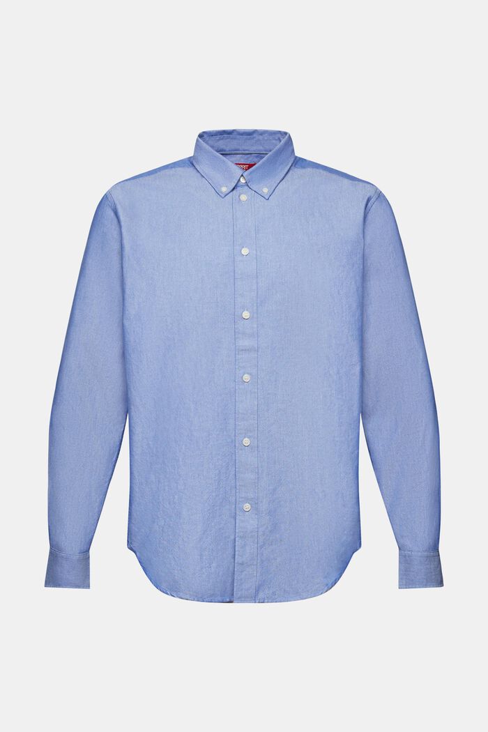 Button down-skjorte i bomuldspoplin, BRIGHT BLUE, detail image number 5
