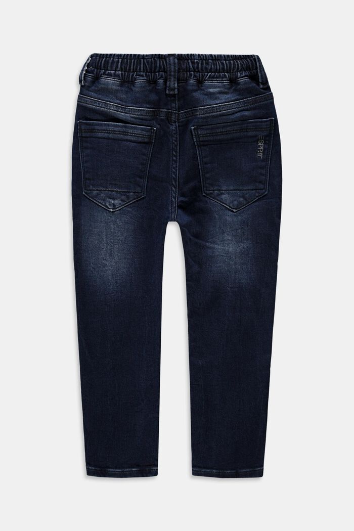 Jeans med elastisk linning, BLUE DARK WASHED, detail image number 1