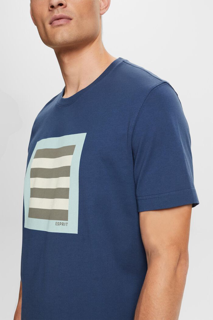 T-shirt i bomuldsjersey med print, GREY BLUE, detail image number 2