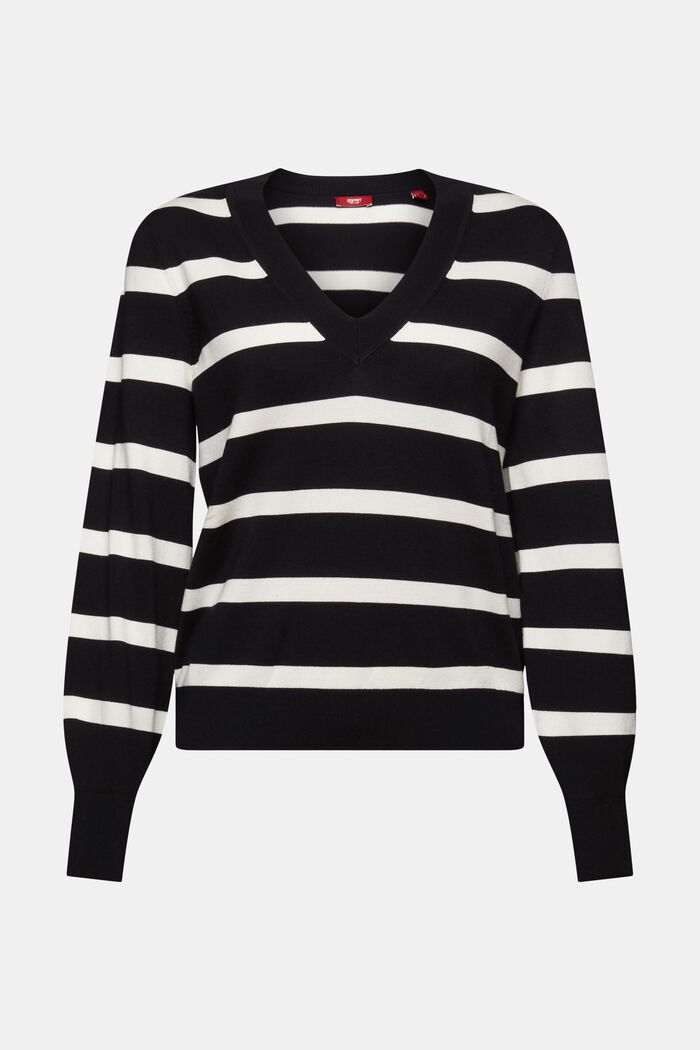 Sweater med V-hals, NEW BLACK, detail image number 6