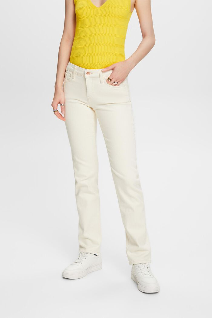 Lige jeans med mellemhøj talje, OFF WHITE, detail image number 0