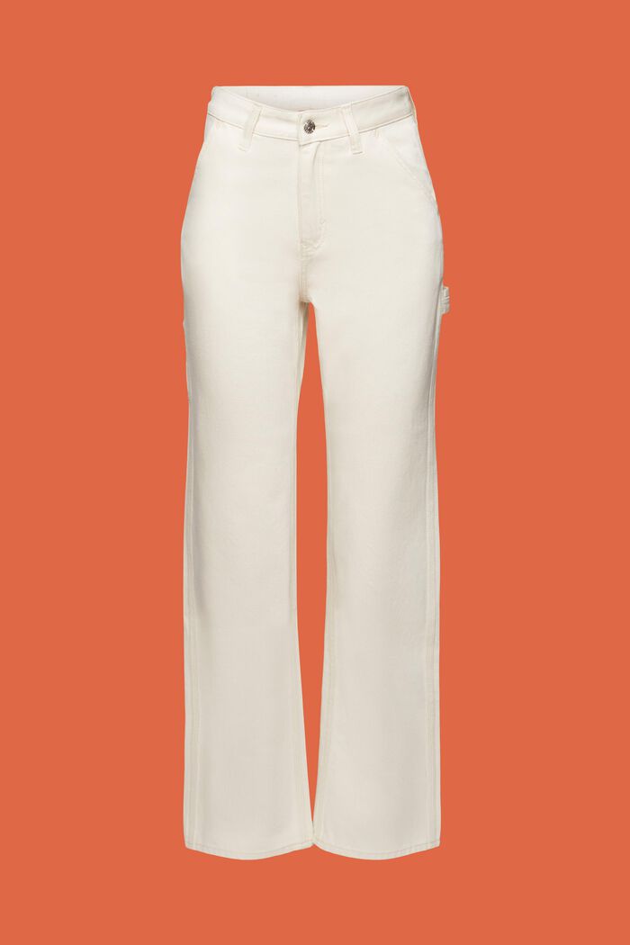 Lige jeans med høj talje, OFF WHITE, detail image number 6