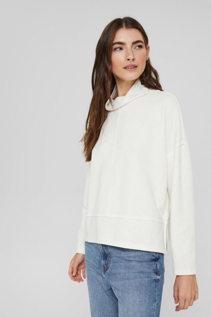 Sweatshirt af økologisk bomuldsblanding, OFF WHITE, detail image number 0