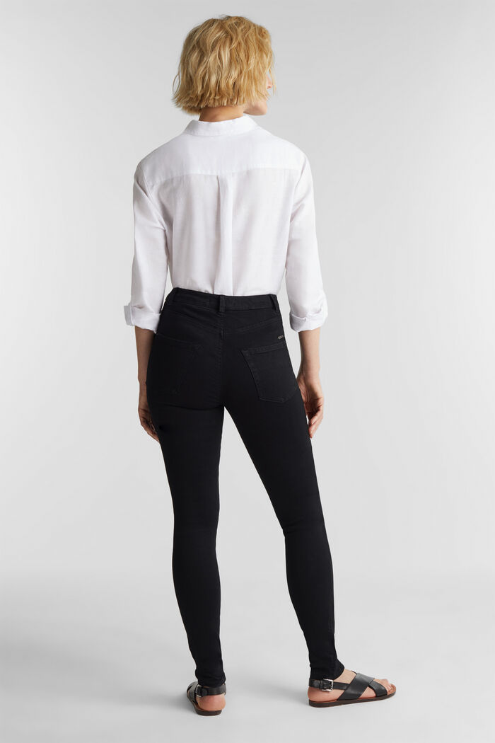 Bløde, højtaljede bukser med stretch, BLACK, detail image number 3